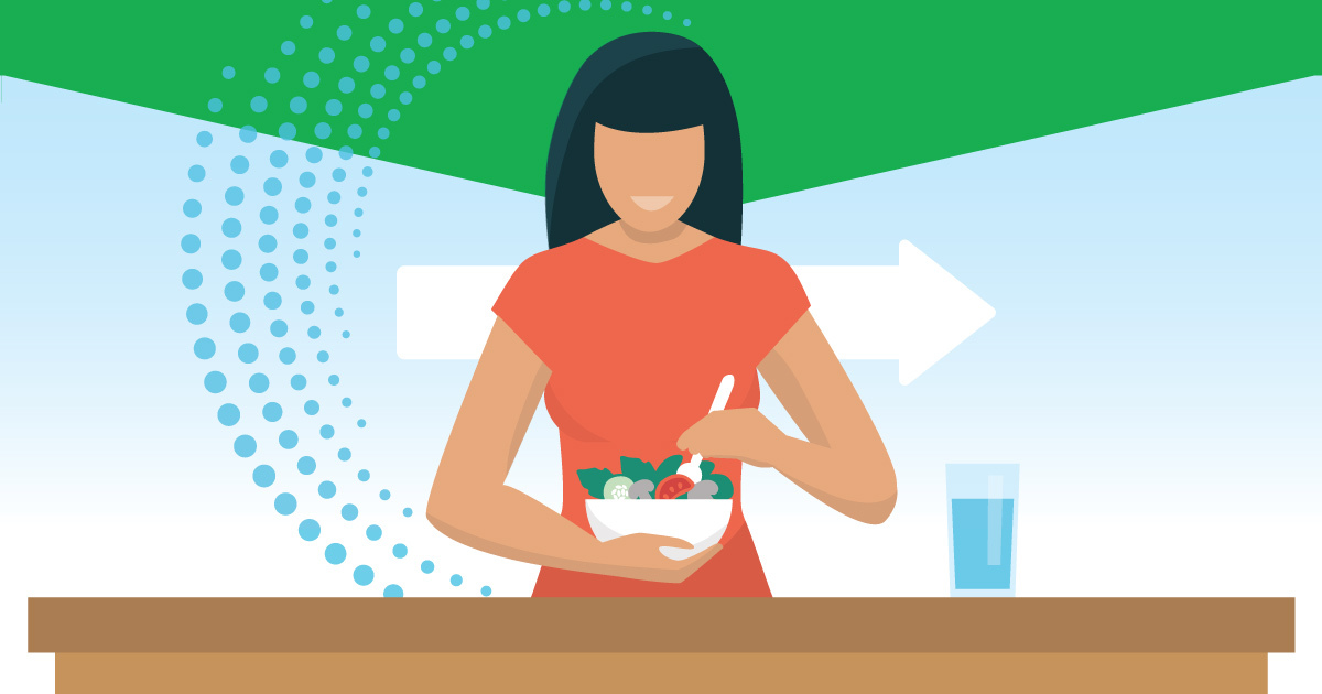 FF_Blood_Suger_blog_fb Illustration of woman making a salad